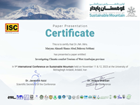 بهروز سبحانی و همکاران: investing climate comfort tourism of west Azerbaijan province، کنفرانس کوهستان پایدار